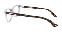 Shiny Transparent Light Grey McQ MQ0239OP Rectangle Glasses - Side