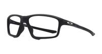 Satin Black Oakley Crosslink Zero Rectangle Glasses - Angle