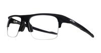 Satin Black Oakley Plazlink OO8061 Rectangle Glasses - Angle