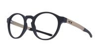 Satin Black Gold Oakley Saddle OO8165 Round Glasses - Angle
