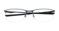 Dark Matte Silver / Blue Oakley Socket 5.5 -54 Oval Glasses - Flat-lay
