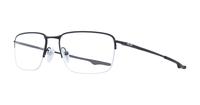 Satin Black Oakley Wingback SQ Oval Glasses - Angle