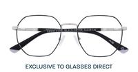 Black/Silver Perri Kiely x LR TWENTYTWO Square Glasses - Flat-lay