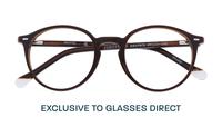 Brown Perri Kiely x LR ZEROTHREE Round Glasses - Flat-lay