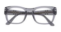 Transparent Grey Persol PO3297V Rectangle Glasses - Flat-lay