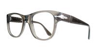 Transparent Taupe Gray Persol PO3312V Square Glasses - Angle