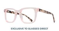 Pink Havana Pink Ribbon Peony Rectangle Glasses - Angle