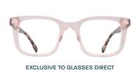 Pink Havana Pink Ribbon Peony Rectangle Glasses - Front