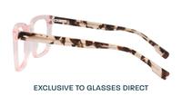 Pink Havana Pink Ribbon Peony Rectangle Glasses - Side