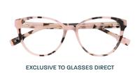 Pink Havana Pink Ribbon Primrose Cat-eye Glasses - Flat-lay