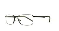 Matt Black Polaroid D502 Rectangle Glasses - Angle