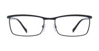 Matt Black Police Cut 1 Rectangle Glasses - Front