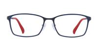 Matt Blue Police Sharp Look 5 Rectangle Glasses - Front
