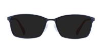 Matt Blue Police Sharp Look 5 Rectangle Glasses - Sun