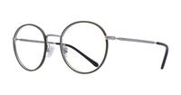 Shiny Gunmetal Polo Ralph Lauren PH1210 Round Glasses - Angle