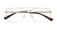 Shiny Pale Gold Polo Ralph Lauren PH1216 Rectangle Glasses - Flat-lay