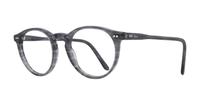 Shiny Striped Grey Polo Ralph Lauren PH2083-48 Round Glasses - Angle