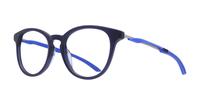 Blue/Ruthenium/Transparent Puma PU0336O Round Glasses - Angle