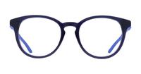 Blue/Ruthenium/Transparent Puma PU0336O Round Glasses - Front