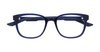 Blue / Blue Transparent Puma PU0342O Rectangle Glasses - Flat-lay