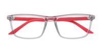 Crystal Red Transparent Puma PU0347O Rectangle Glasses - Flat-lay
