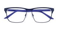 Blue / Blue Transparent Puma PU0348O Rectangle Glasses - Flat-lay