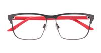 Ruthenium / Red/ Transparent Puma PU0348O Rectangle Glasses - Flat-lay