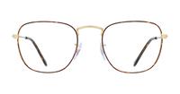 Gold Havana Ray-Ban RB3857V Square Glasses - Front