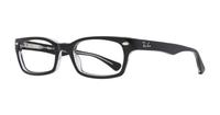 Black Transparent Ray-Ban RB5150 Rectangle Glasses - Angle