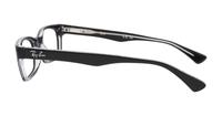 Black Transparent Ray-Ban RB5150 Rectangle Glasses - Side