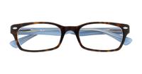 Havana / Transparent Azure Ray-Ban RB5150 Rectangle Glasses - Flat-lay