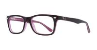 Brown/Pink Ray-Ban RB5228-50 Square Glasses - Angle