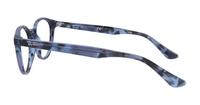 Havana Opal Blue Ray-Ban RB5380 Round Glasses - Side