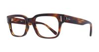 Striped Red Havana Ray-Ban RB5388 Square Glasses - Angle