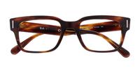 Striped Red Havana Ray-Ban RB5388 Square Glasses - Flat-lay