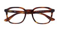 Striped Havana Ray-Ban RB5390 Square Glasses - Flat-lay