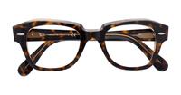 Havana Brown Ray-Ban RB5486 Rectangle Glasses - Flat-lay