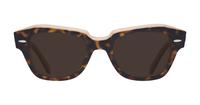 Havana Brown Ray-Ban RB5486 Rectangle Glasses - Sun