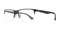 Matte Black Ray-Ban RB6335 Rectangle Glasses - Angle