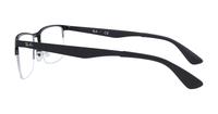Matte Black Ray-Ban RB6335 Rectangle Glasses - Side
