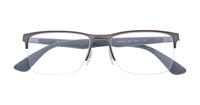 Matte Gunmetal Ray-Ban RB6335 Rectangle Glasses - Flat-lay