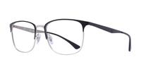 Matte Black/Silver Ray-Ban RB6421-54 Rectangle Glasses - Angle