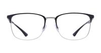 Matte Black/Silver Ray-Ban RB6421-54 Rectangle Glasses - Front
