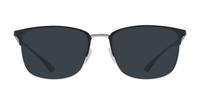 Matte Black/Silver Ray-Ban RB6421-54 Rectangle Glasses - Sun