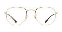 Gold Ray-Ban RB6448 Square Glasses - Front