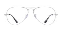 Silver Ray-Ban RB6489-55 Aviator Glasses - Front