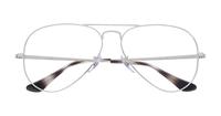 Silver Ray-Ban RB6489-58 Aviator Glasses - Flat-lay