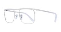 Silver Ray-Ban RB6519 Square Glasses - Angle