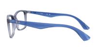Transparent Grey Ray-Ban RB7047-54 Rectangle Glasses - Side