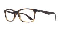 Matte Havana Ray-Ban RB7047-56 Rectangle Glasses - Angle